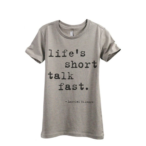 Life's Short Talk Fast Women's Fashion Relaxed T-Shirt Tee Heather Tan Medium
