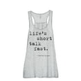 thumbnail image 1 of Life's Short Talk Fast Women's Fashion Sleeveless Flowy Racerback Workout Yoga Tank Top Sport Grey 2X-Large, 1 of 3