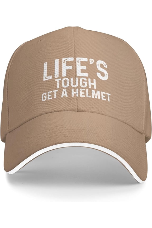 Life's Tough Get A Helmet Hat for Men Baseball Hat Cool Hat