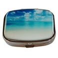 thumbnail image 1 of Life's a Beach Silver Two Section Rectangular Pocket Purse Travel Pill Case Box, 1 of 2