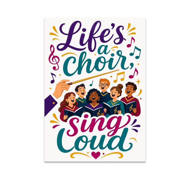 Life's a Choir Sing Loud Poster - Choir Director - 13x19 Poster Print