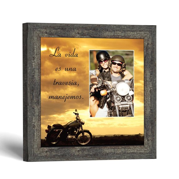 Motorcycle Picture Frame, Spanish Life Is a Journey Keepsake