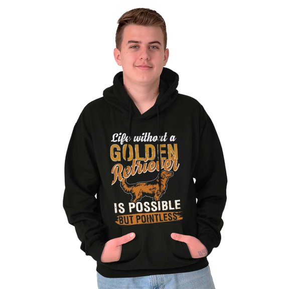 Life with a Golden Retriever Dog Unisex Plus Fleece Graphic Hoodie Brisco Brands 2X