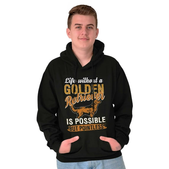 Life with a Golden Retriever Dog Unisex Plus Fleece Graphic Hoodie Brisco Brands 3X