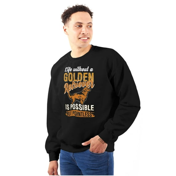 Life with a Golden Retriever Dog Unisex Plus Fleece Graphic Sweatshirt Brisco Brands 2X