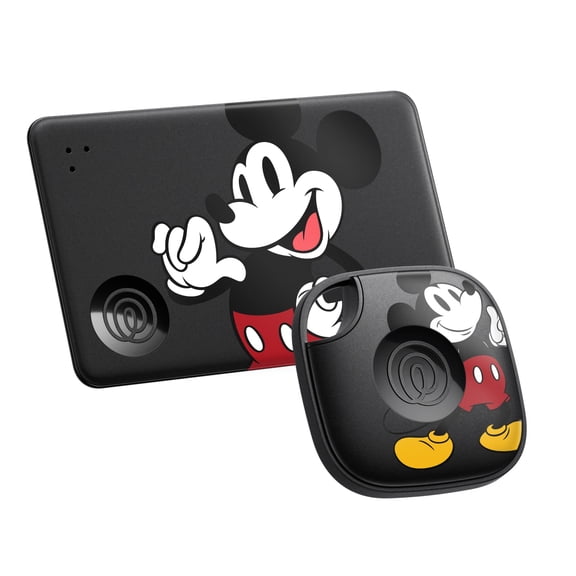 Life360 Tile Starter Pack - Mickey Mouse - Bluetooth Trackers and Item Finders for Keys, Wallets & More. Both iOS and Android Compatible. Phone Finder. 2-Pack (Black Mate/Slim)