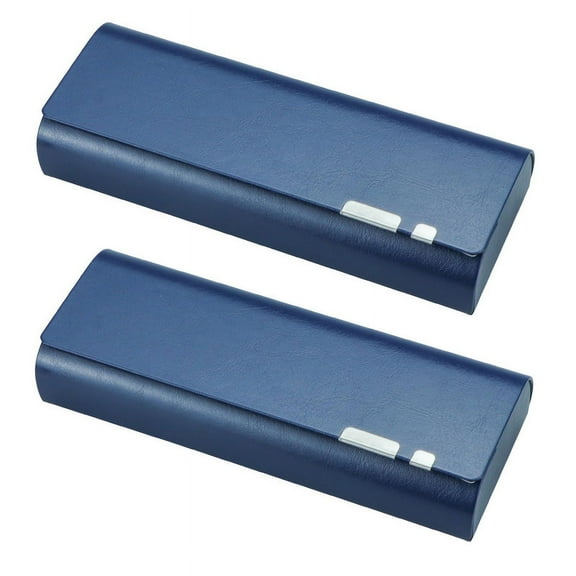 LifeArt 2 Pack Eyeglass Case Hard Shell, Portable Sunglass Case, Fashionable Eyeglass Case for Men and Women, Lightweight (Navy)