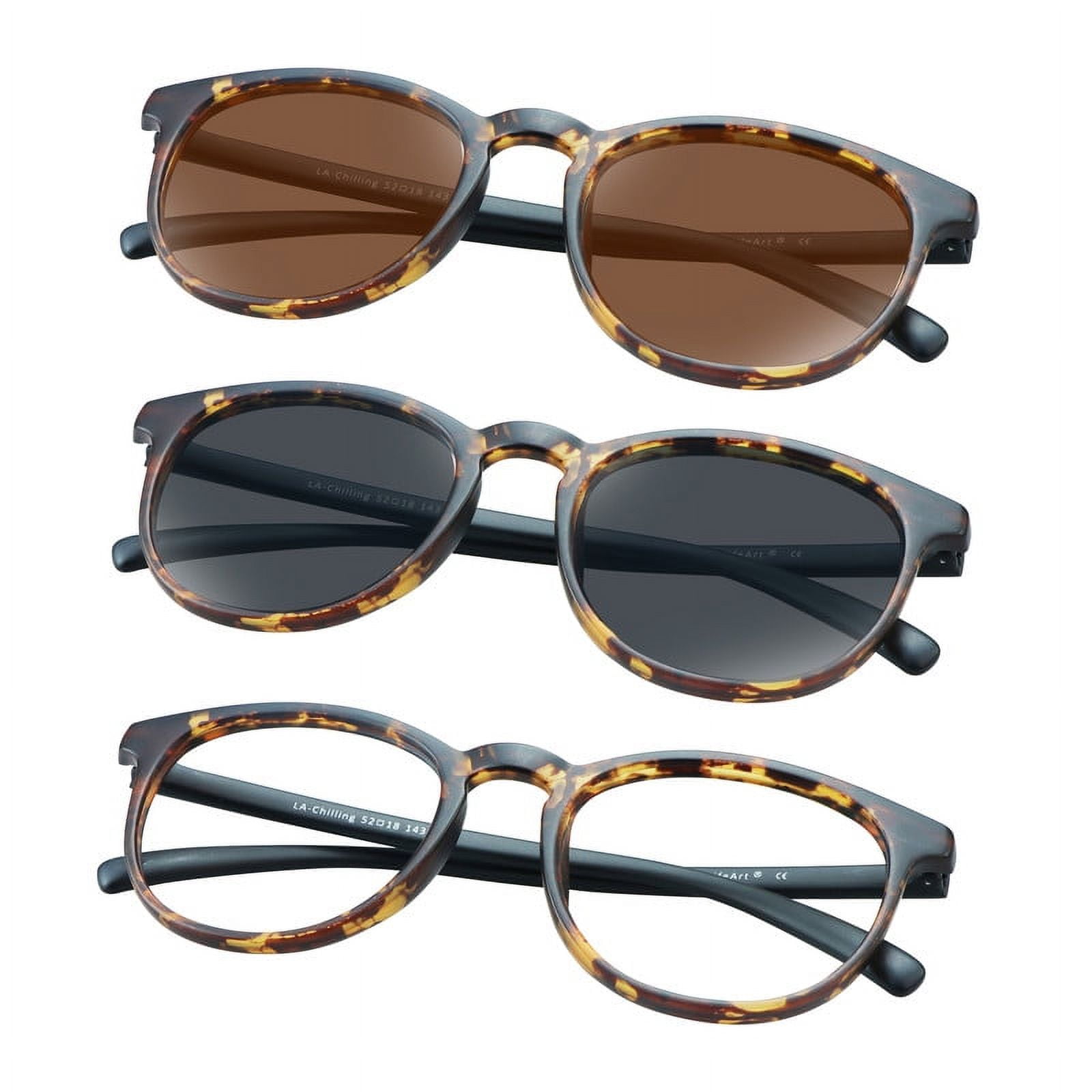 LifeArt 3 Pairs Sunglasses (Grey Lens+Brown Lens) and Blue 