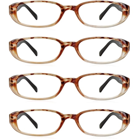 LifeArt Anti-Glare Blue Light Blocking Reading Glasses 4-Pack (Rectangle Frame, +1.50 Magnification)