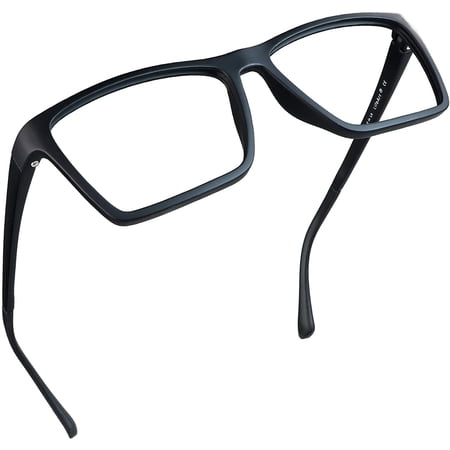 LifeArt Anti-Glare Blue Light Blocking Reading Glasses (Square Frame, +1.25 Magnification)