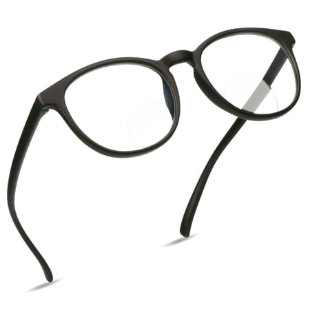 LifeArt Bifocal Blue Light Blocking Reading Glasses (Round Frame, +0.00/+3.00 Magnification)