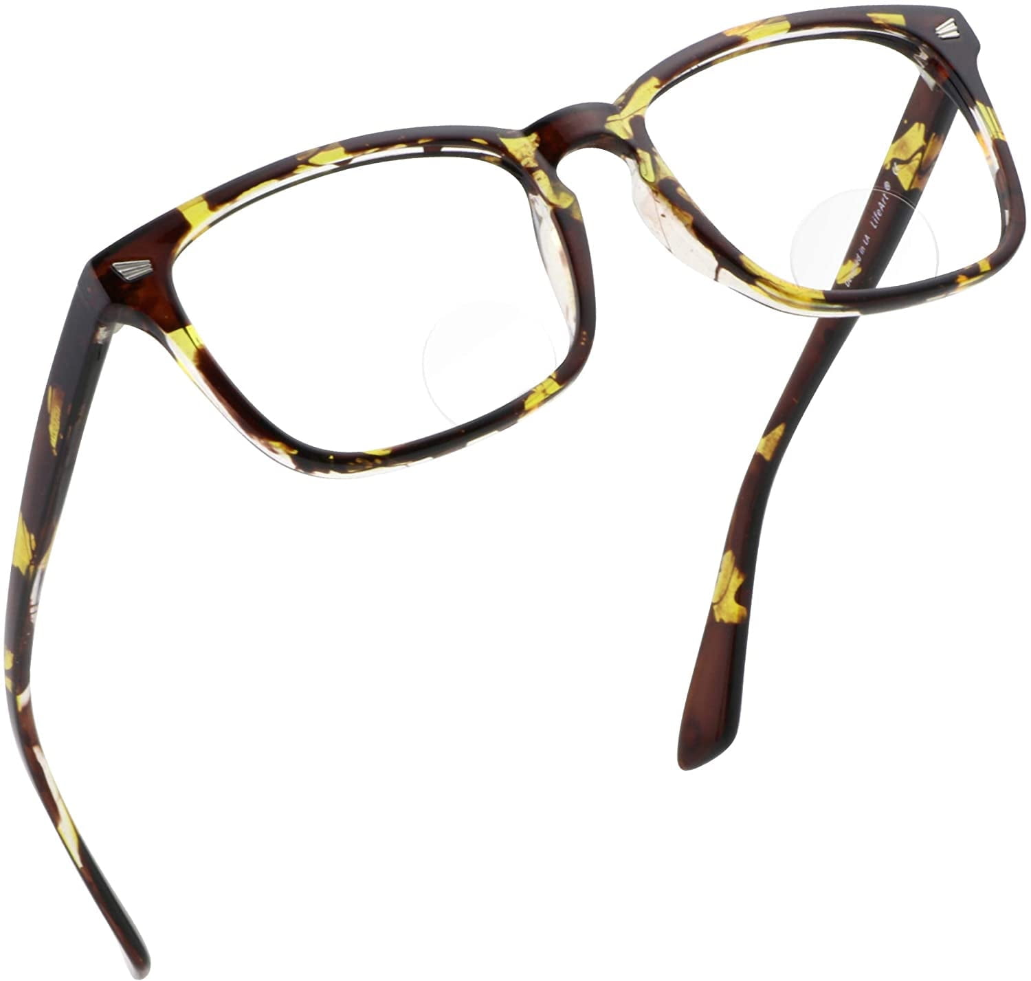 LifeArt Bifocal Reading Glasses with Round Lenses, Blue Light Blocking Glasses, Gaming Glasses, TV Glasses for Women Men, Anti Glare (Yellow Tortoise, +0.00/+3.00 Magnification)