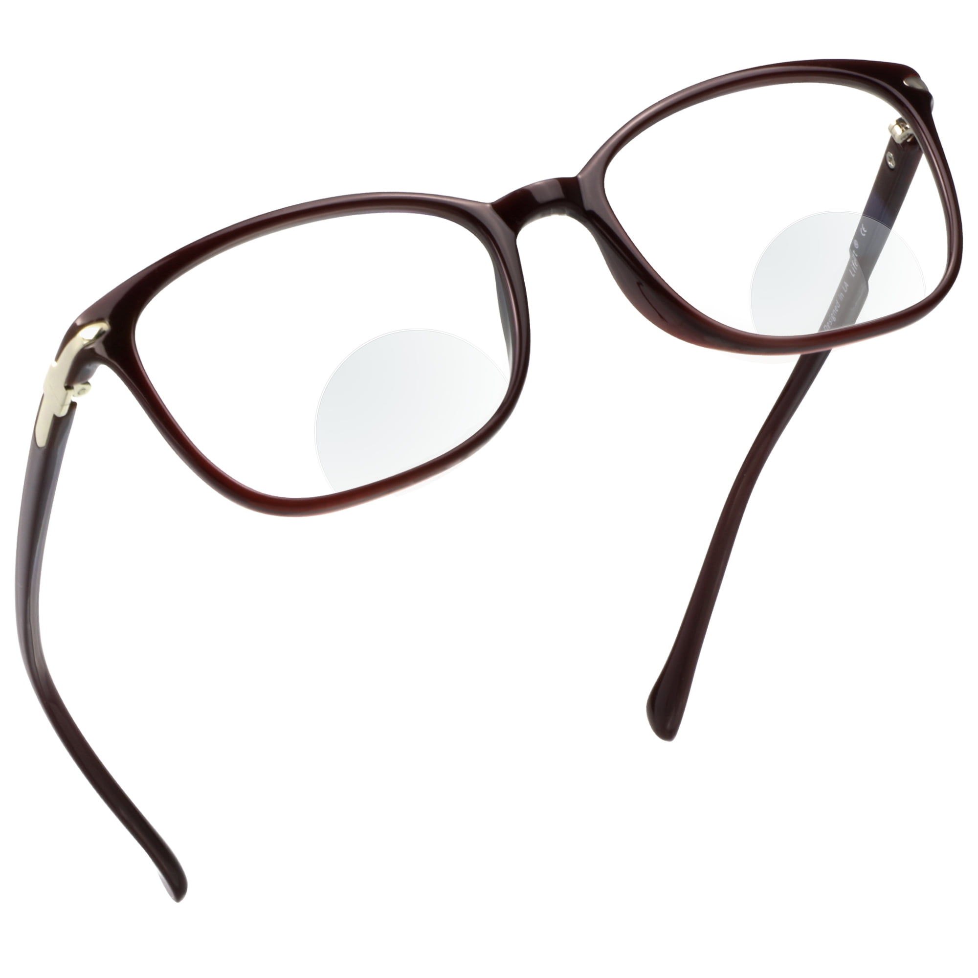 LifeArt Bifocal Reading Glasses with Round Lenses, Blue Light Blocking Glasses for Women Men, Anti Glare, Reduce Eyestrain (Red,+0.00/+1.25 Magnification)