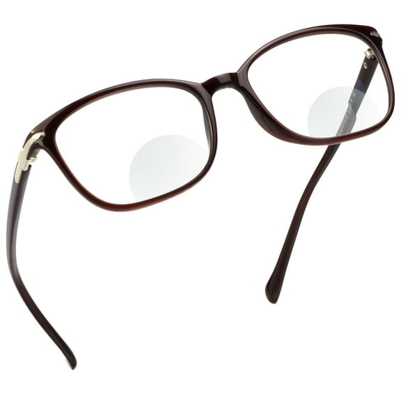 LifeArt Bifocal Reading Glasses with Round Lenses, Blue Light Blocking Glasses for Women Men, Anti Glare, Reduce Eyestrain (Red,+0.00/+1.25 Magnification)