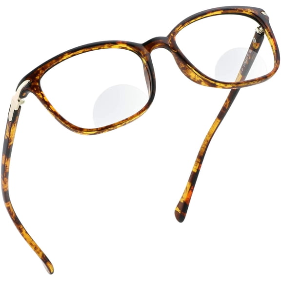 LifeArt Bifocal Reading Glasses with Square Lenses, Blue Light Blocking Glasses for Women Men (Tortoise,+0.00/+1.00 Magnification)