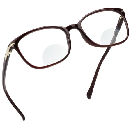 LifeArt Bifocal Reading Glasses with Round Lenses, Blue Light Blocking Glasses for Women Men, Anti Glare, Reduce Eyestrain (Red,+0.00/+1.00 Magnification)