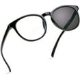 thumbnail image 1 of LifeArt Bifocal Reading Glasses, Transition Photochromic Dark Grey Sunglasses, Oval Frame, Computer Reading Glasses, Anti Glare (Black, +0.00/+1.25 Magnification), 1 of 6