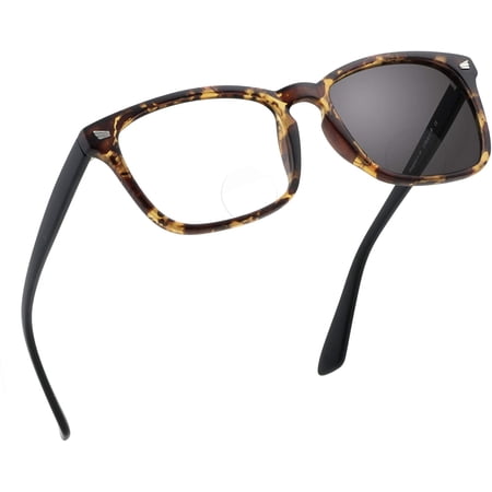 LifeArt Bifocal Anti-Glare Transition Sunglasses (Square Frame, +0.00/+3.00 Magnification)