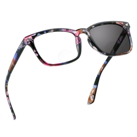 LifeArt Bifocal Reading Sunglasses (Square Frame, +0.00/+2.25 Magnification)