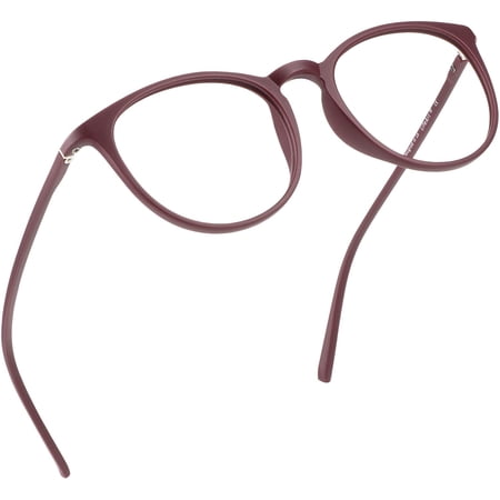 LifeArt Blue Light Blocking Glasses, Anti Eyestrain, Computer Reading Glasses, Gaming Glasses, TV Glasses for Women Men, Anti Glare (Aubergine, +1.00 Magnification)