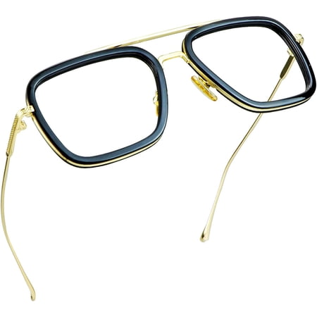 LifeArt Blue Light Blocking Glasses, Anti Eyestrain, Computer Reading Glasses, Gaming Glasses, TV Glasses for Women Men, Anti Glare (Black Gold, +1.00 Magnification)
