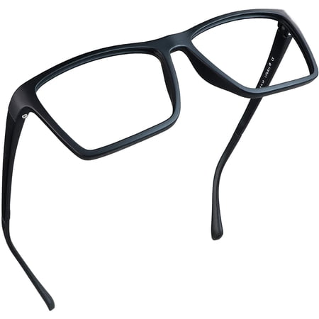LifeArt Blue Light Blocking Glasses, Anti Eyestrain, Computer Reading Glasses, Gaming Glasses, TV Glasses for Women Men, Anti Glare (Black, No Magnification)