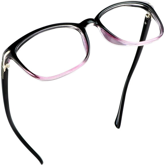 LifeArt Blue Light Blocking Glasses, Anti Eyestrain, Computer Reading Glasses, Gaming Glasses, TV Glasses for Women and Men, Anti Glare (Black Purple, +1.75 Magnification)
