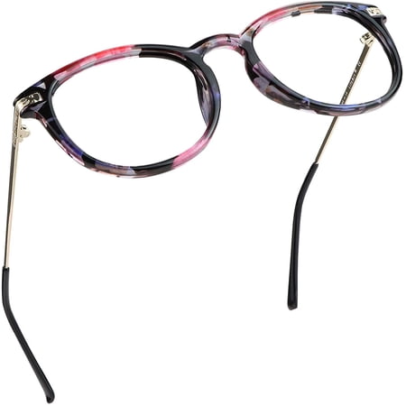 LifeArt Blue Light Blocking Glasses, Anti Eyestrain, Computer Reading Glasses, Gaming Glasses, TV Glasses for Women Men, Anti Glare (Blue Floral, +2.50 Magnification)