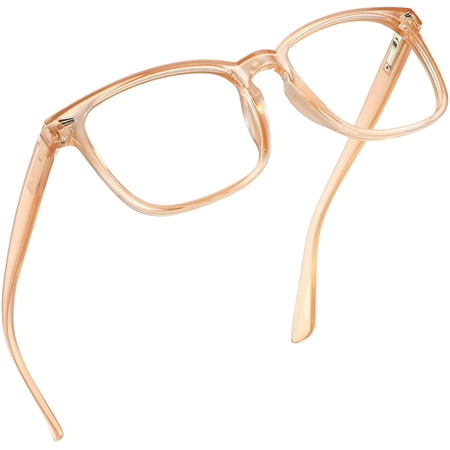 LifeArt Blue Light Blocking Glasses, Anti Eyestrain, Computer Reading Glasses, Gaming Glasses, TV Glasses for Women Men, Anti Glare (Champagne, +1.00 Magnification)