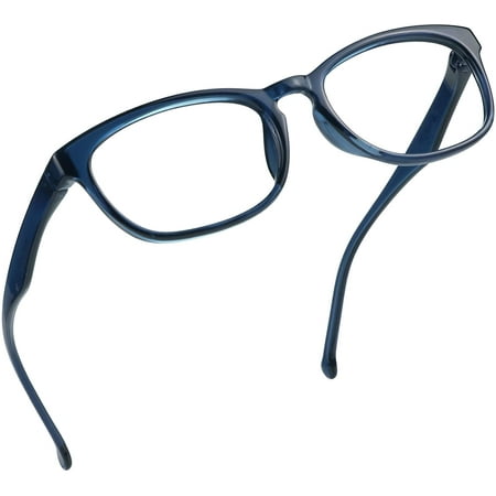 LifeArt Blue Light Blocking Glasses, Anti Eyestrain, Computer Reading Glasses, Gaming Glasses, TV Glasses for Women Men, Anti Glare (Clear Blue, +2.50 Magnification)