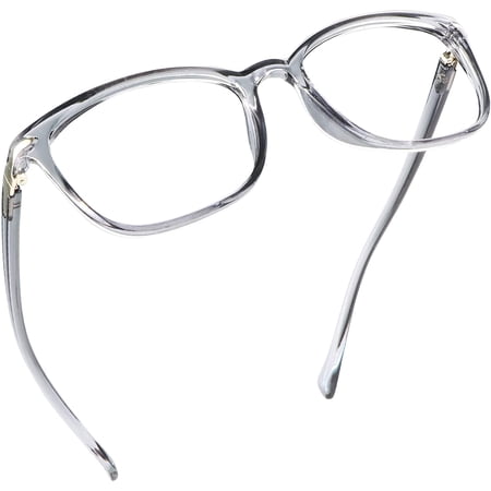 LifeArt Blue Light Blocking Glasses, Anti Eyestrain, Computer Reading Glasses, Gaming Glasses, TV Glasses for Women and Men, Anti Glare (Clear Gray, +3.25 Magnification)