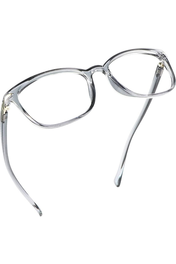 Blue Light Blocking Glasses, Anti Eyestrain, Computer Reading Glasses, Gaming Glasses, TV Glasses for Women and Men, Anti Glare (Clear Gray, No Magnification)
