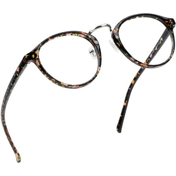LifeArt Blue Light Blocking Glasses, Anti Eyestrain, Computer Reading Glasses, Gaming Glasses, TV Glasses for Women Men, Anti Glare (Floral, +1.50 Magnification)