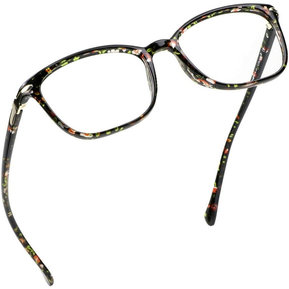 LifeArt Blue Light Blocking Glasses, Anti Eyestrain, Computer Reading Glasses, Gaming Glasses, TV Glasses for Women and Men, Anti Glare (Floral, +2.50 Magnification)