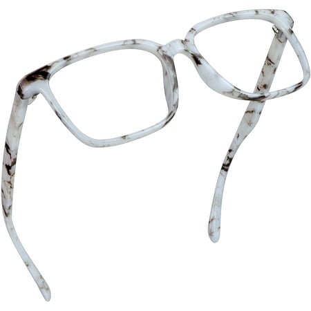LifeArt Blue Light Blocking Glasses, Anti Eyestrain, Computer Reading Glasses, Gaming Glasses, TV Glasses for Women Men, Anti Glare (Marble, +2.00 Magnification)