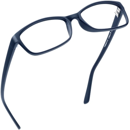 LifeArt Blue Light Blocking Glasses, Anti Eyestrain, Computer Reading Glasses, Gaming Glasses, TV Glasses for Women Men, Anti Glare (Navy, No Magnification)