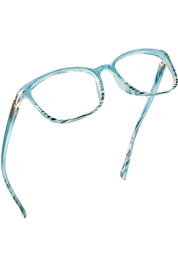 Blue Light Blocking Glasses, Anti Eyestrain, Computer Reading Glasses, Gaming Glasses, TV Glasses for Women Men, Anti Glare (Stripe Blue, No Magnification)