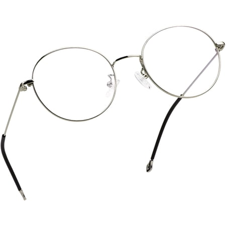 LifeArt Blue Light Blocking Glasses, Anti Eyestrain, Computer Reading Glasses, Gaming Glasses, TV Glasses for Women Men, Stylish Unisex Alloy Round Frame (Silver Steel, +2.75 Magnification)