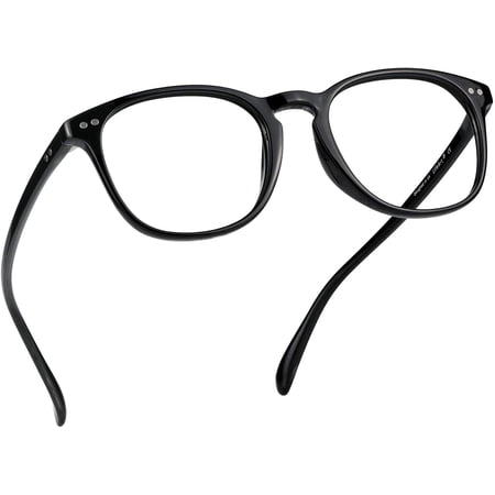 LifeArt Blue Light Blocking Glasses, Anti Eyestrain, Computer Reading Glasses, Gaming Glasses, TV Glasses for Women Men, Anti Glare (Black, +0.75 Magnification)