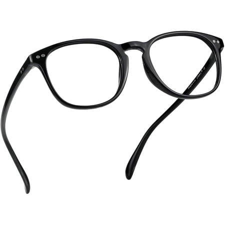 LifeArt Blue Light Blocking Glasses, Anti Eyestrain, Computer Reading Glasses, Gaming Glasses, TV Glasses for Women Men, Anti Glare (Black, +1.25 Magnification)