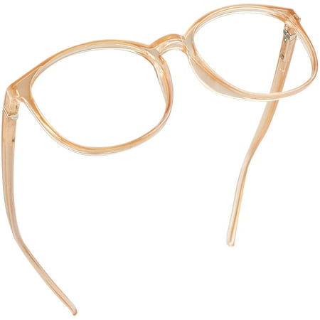 LifeArt Blue Light Blocking Glasses, Anti Eyestrain, Computer Reading Glasses, Gaming Glasses, TV Glasses for Women Men, Anti Glare (Champagne, +1.00 Magnification)