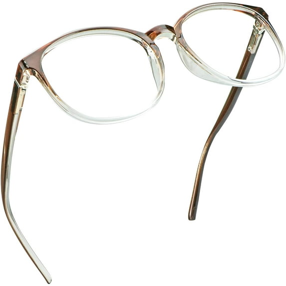LifeArt Blue Light Blocking Glasses, Anti Eyestrain, Computer Reading Glasses, Gaming Glasses, TV Glasses for Women Men, Anti Glare (Clear Brown, +3.25 Magnification)