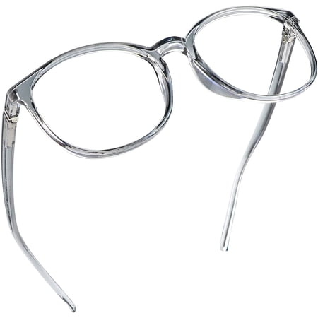 LifeArt Blue Light Blocking Glasses, Anti Eyestrain, Computer Reading Glasses, Gaming Glasses, TV Glasses for Women Men, Anti Glare (Clear Gray, +1.00 Magnification)