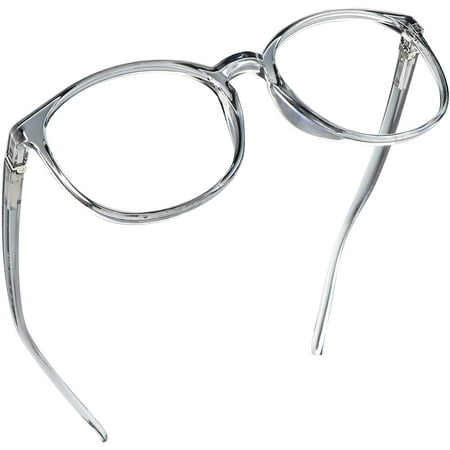 LifeArt Blue Light Blocking Glasses, Anti Eyestrain, Computer Reading Glasses, Gaming Glasses, TV Glasses for Women Men, Anti Glare (Clear Gray, +2.50 Magnification)
