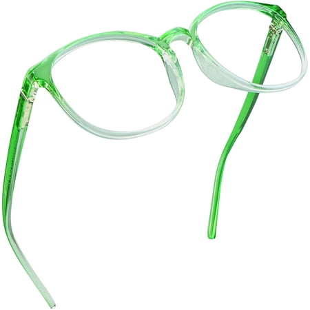 LifeArt Blue Light Blocking Glasses, Anti Eyestrain, Computer Reading Glasses, Gaming Glasses, TV Glasses for Women Men, Anti Glare (Clear Green, +2.75 Magnification)