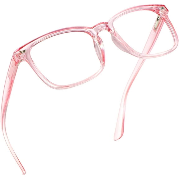 LifeArt Blue Light Blocking Glasses, Anti Eyestrain, Computer Reading Glasses, Gaming Glasses, TV Glasses for Women Men, Anti Glare (Clear Pink, +1.00 Magnification)