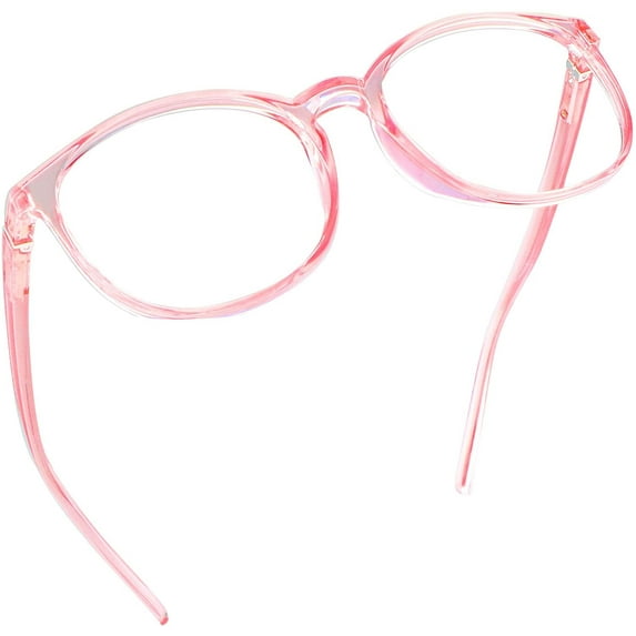 LifeArt Blue Light Blocking Glasses, Anti Eyestrain, Computer Reading Glasses, Gaming Glasses, TV Glasses for Women Men, Anti Glare (Clear Pink, +1.25 Magnification)
