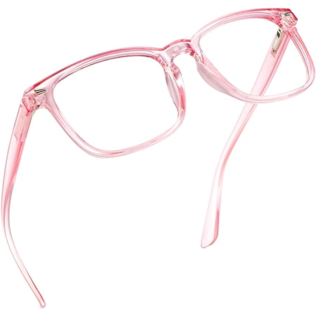 LifeArt Blue Light Blocking Glasses, Anti Eyestrain, Computer Reading Glasses, Gaming Glasses, TV Glasses for Women Men, Anti Glare (Clear Pink, +1.75 Magnification)