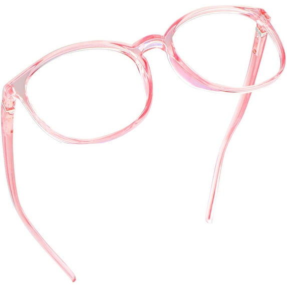 LifeArt Blue Light Blocking Glasses, Anti Eyestrain, Computer Reading Glasses, Gaming Glasses, TV Glasses for Women Men, Anti Glare (Clear Pink, No Magnification)