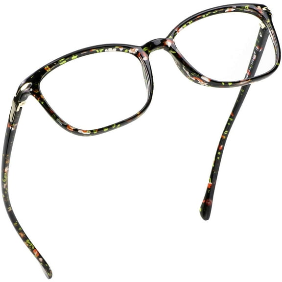 LifeArt Blue Light Blocking Glasses, Anti Eyestrain, Computer Reading Glasses, Gaming Glasses, TV Glasses for Women and Men, Anti Glare (Floral, +4.00 Magnification)